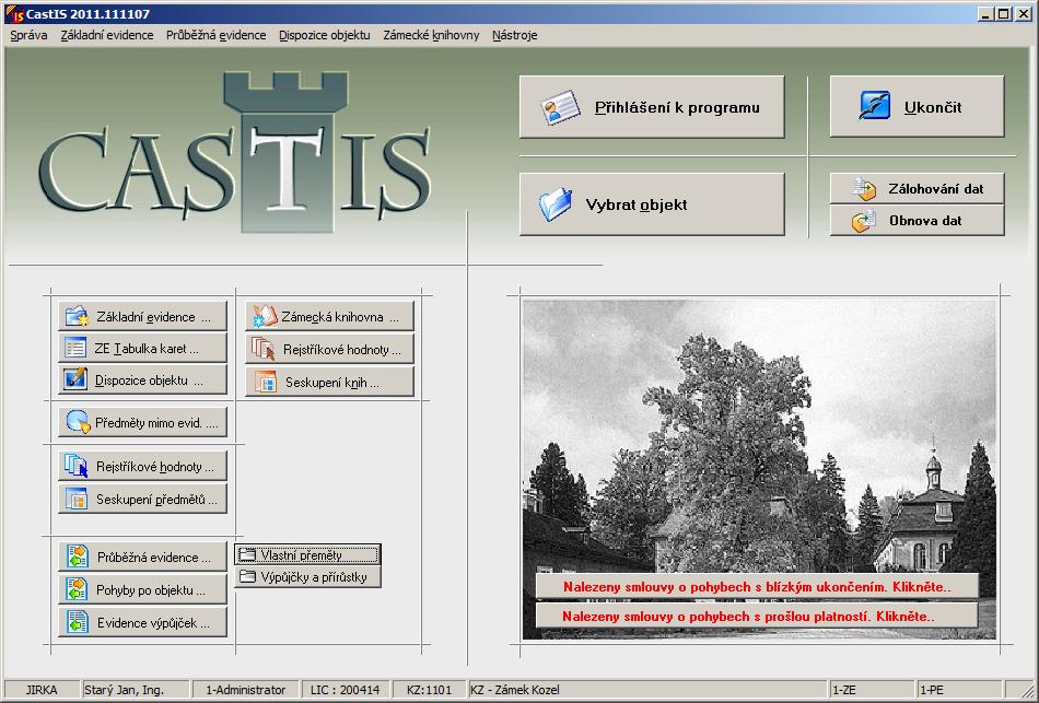9 Průběžná evidence (dále jen PE) Modul průběžné evidence mobiliárních fondů je volitelná součást programu CastIS 2011. Umožňuje evidenci pohybů předmětů.