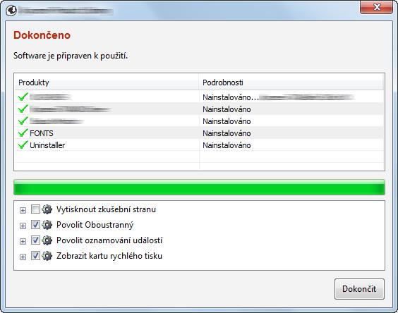 Příprava před použitím 6 Klikněte na Instalovat. Poznámka Zobrazí-li se okno zabezpečení systému Windows, klepněte na položku Nainstalovat tento software ovladače.