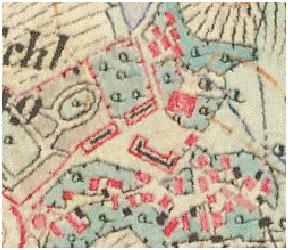 1) Obytné stavby: Obytné stavby jsou v mapách III. VM reprezentovány červenými polygony. Od jejich barvy je odvozen také jejich atribut Typ R (red).