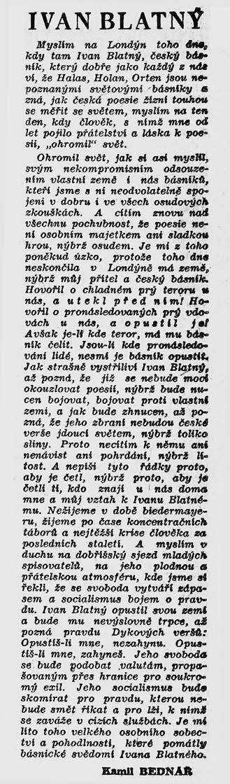 LITERÁRNÍ ŽIVOT Sjezd národní kultury a právní zakotvení politických změn Po prvním upevnění komunistických pozic v kultuře a školství následovaly další, tentokrát právně podložené kroky, které