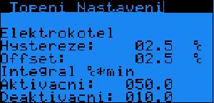 9 Hodnota: 0 Aktuální Integrační Hodnota C Omezení venkovní teploty pro povolení sepnutí Elektrokotle (přídavného topení). A10-9999.9/9999.9 C.*min Skutečná vypočtená hodnota integrálu deficitu tepla.
