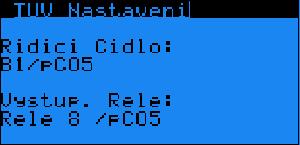 Parametr: SP Rozsah/Předn. Max Cas v TUV I53 0-999 Hodnota: 60 Min Top/Chl Zpozdeni Zvyseni T. Cas I54 0-999 Hodnota: 60 I71 0-999 Hodnota: 60 min Maximální čas, po který jednotka ohřívá teplou vodu.
