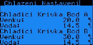 3 Chlazení Set Obecné nastavení hlavního chladicího okruhu (tepelného čerpadla). 3.