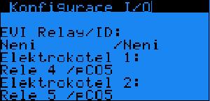 5.19 Konfigurace I/O EVI/EK Parametr: SP Rozsah/Předn. EVI relay/id - R1-R8/pCO5 R1-R4/pCOe Optional 1-4 Hodnota: Není ID1-ID8/pCO5 Hodnota: Neni - Volba relé EVI.