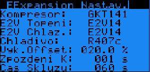 10.2 Eexpansion Nastav. Parametr: SP Rozsah/Předn.