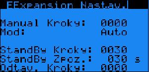 10.5 EExpansion Nastav. - Kroky Parametr: SP Rozsah/Předn.