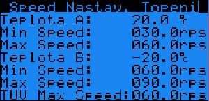 0 rps Manuální nastavení rychlosti kompresoru. (Speed) Žádaná: A450 0-100.0 rps Požadovaná rychlost kompresoru. (Speed) A159 0-100.