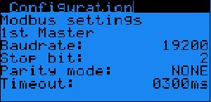 13.8 Modbus Master 1st Configuration 1 Modbus Master je použit pro komunikaci s pad pokojovými ovladači (terminals) a expanzní kartou/modulem pcoe. Parametr: SP Rozsah/Předn.
