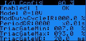 14.4 Analog Outputs AO1 až AO4 (výstupy) Parametr: SP Rozsah/Předn. Enabled - 0/1 Hodnota: 1 - Platí pouze pro AO3-4.