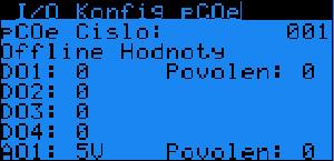 Dox (Offline - 0/1 - Výstupy DO 1-4 pcoe v Offline nastavení.