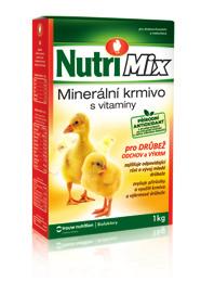 NutriMix pro drůbež - odchov a výkrm Minerální krmivo s vitaminy pro drůbež Denní doplnění minerálních látek a vitaminů NUTRIMIX PRO DRŮBEŽ - ODCHOV A VÝKRM: zajišťuje odpovídající růst a vývoj mladé