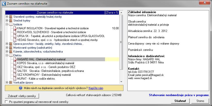 Kúrenie, zdravotechnika, vzduchotechnika; Elektro; Izolácie).