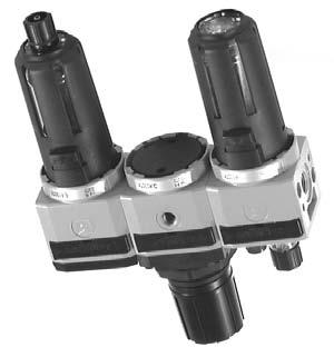 Filtr + redukèní ventil + maznice - velikost Série 00 Konstrukce a použití - Membránový regulátor tlaku se sekundárním odvzdušnìním.