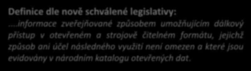 ustanovující seznam informací (datových sad) zveřejňovaných jako otevřená data Změna zákona č. 121/2000 Sb.