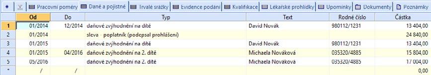 Personalistika a mzdy PAMICA Příručka uživatele 113 pravým tlačítkem myši, zadáte další pracovní poměr povelem Vložit další pracovní poměr.