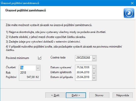 Dokumenty můžete přiřadit i ke konkrétnímu pracovnímu poměru. V tomto případě nejprve vytvořte složku pro daný pracovní poměr prostřednictvím povelu Změnit složku.