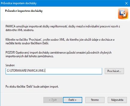 Personalistika a mzdy PAMICA Příručka uživatele 277 Na třetí straně průvodce, je-li importovaný soubor ve formátu Access, zvolte tabulku, ze které chcete importovat.