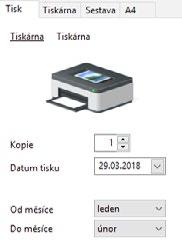 Personalistika a mzdy PAMICA Příručka uživatele 53 dynamicky mění. V horní části je zobrazena tiskárna a počet kopií pro vybranou sestavu.