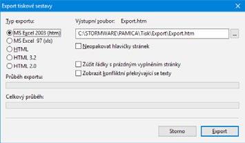 Personalistika a mzdy PAMICA Příručka uživatele 55 Export sestavy Tiskovou sestavu lze z náhledu exportovat do několika běžných formátů.