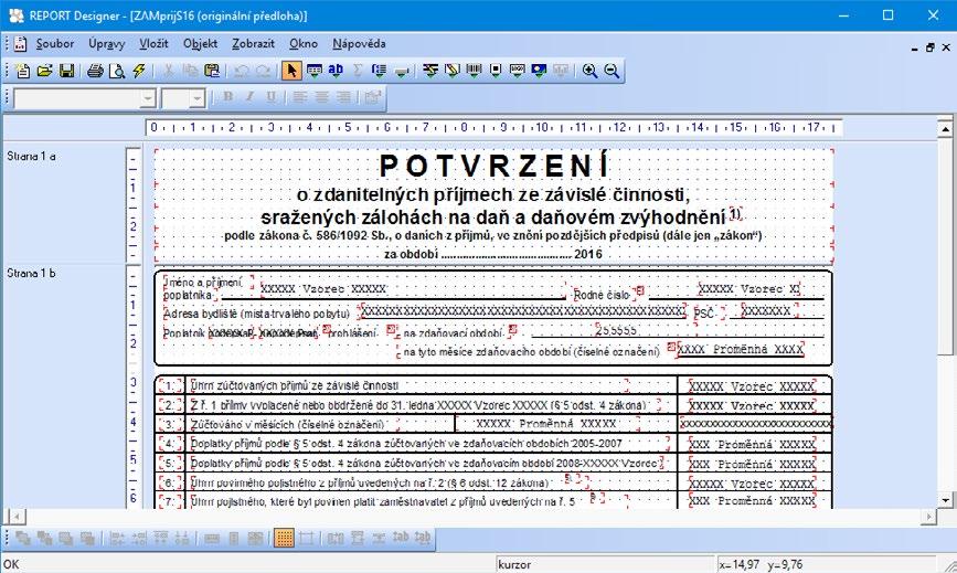 Zálohovanou sestavu můžete kdykoli otevřít v náhledu programu PAMICA pomocí povelu Zálohování/Načíst tiskovou zálohu z nabídky Soubor. Z náhledu je možné sestavu vytisknout v původní podobě.