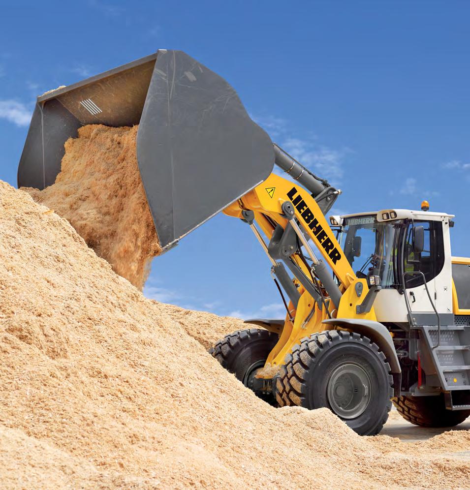 Pohon pojezdu Liebherr L 550 - L 556 Optimální rozložení hmotnosti pomocí příčného umístění vznětového motoru.