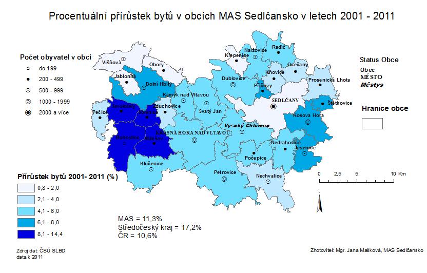 2001-2014 (Zdroj ČSÚ, SLBD 2011) Mapa č.