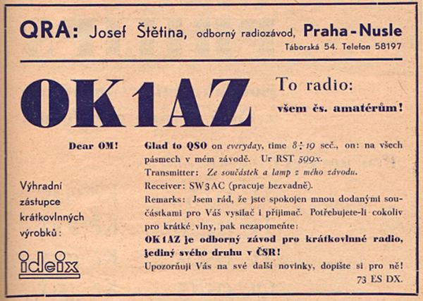 Členský Zpravodaj VRK 1/18 7 Pokračování článku o předválečných radioamatérech : Z Bulletinu 2/18 Českého Radioklubu : Vzhledem k praktickému nevyužívání diskusního fóra na stránce forum.crk.