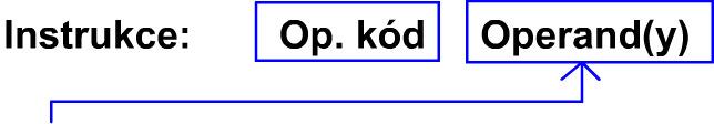 Architektura procesorů Intel Procesor 8086 Adresovací techniky Adresovací techniky Příklad: Registr MOV AH,BL Přímý operand MOV AH,50 Přímá adresa PROM DB?