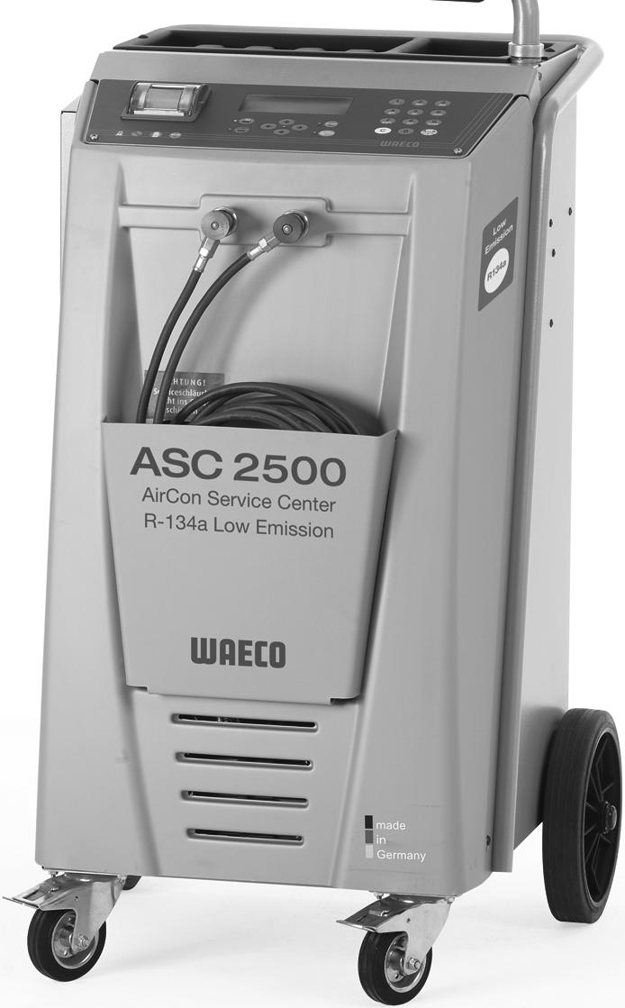 Servisní práce ASC2500 9.5 Výměna oleje vakuového čerpadla! VÝSTRAHA! Před otevřením krytu vypněte přístroj AirConServiceCenter a odpojte zástrčku ze sítě. 1.