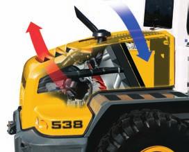 Pohon pojezdu Liebherr Pohon pojezdu Liebherr dvěma hydromotory plynule reguluje zrychlení z