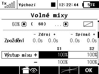 Případně v nastavení Jemné ladění/letové režimy Digitální trim změňte mód trimu na PlynDolní.