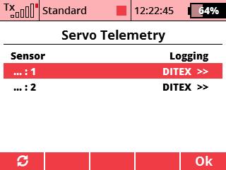 Poznámky Podpora telemetrie DITEX serv Všechny vysílače DC/DS nyní podporují příjem a zpracování telemetrie serv DITEX.