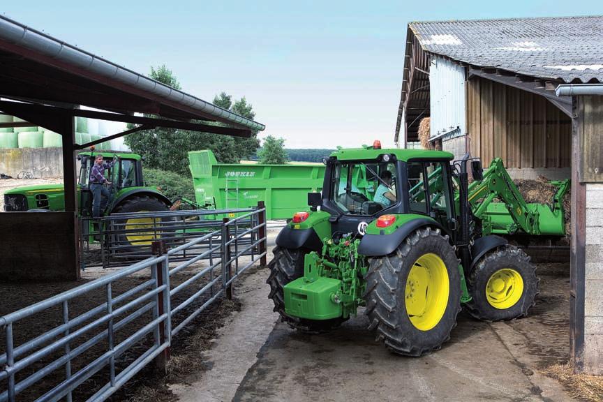 Traktory řady 6030 o výkonu 63 až 114 kw (85 až 155 koní) (97/68 EC) 9 Tři způsoby jak přenést výkon Můžete si vybrat ze tří různých typů převodovek,které vám