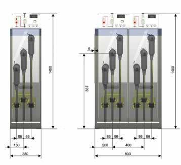 ga / gae630 Konfigurace Rozměry Pole Ivnitřní oblouk IAC AFL 20 ka 1 s Výška pole 1400 mm Spínací skříň Nádoba z nerezového plechu Ukazatel tlaku plynu: Manometer Tlakový spínač s pomocným kontaktem