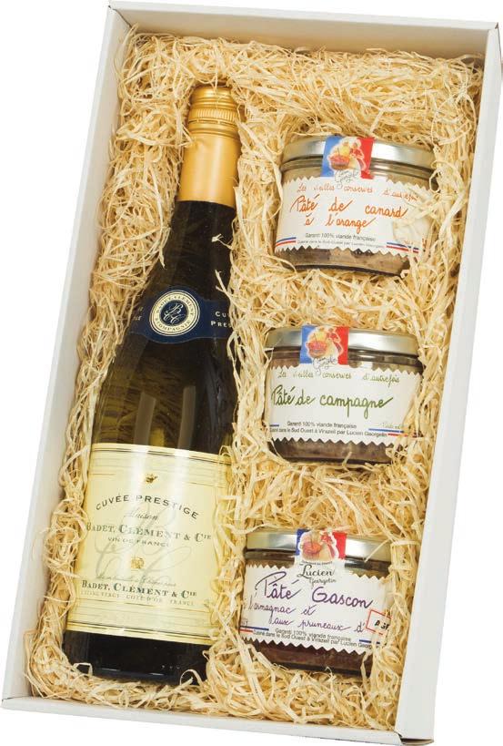 GP 427 Cuvée Prestige, Vin de France, Badet Clément suché bílé víno, 0,75 l Country terrine venkovská terina s kachním masem, 220 g Orange Duck