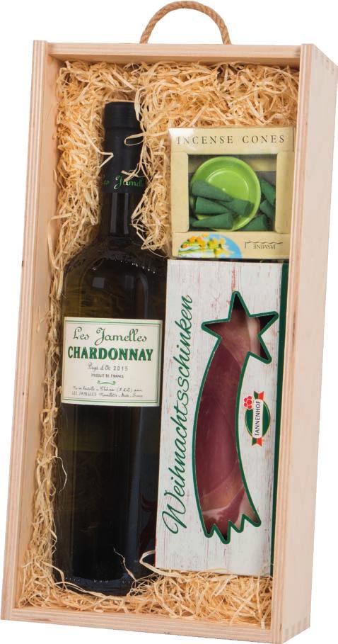 GP 430 LES JAMELLES, Chardonnay, bílé víno z oblasti Languedoc Roussillon, 0,75 l Schwarzwaldská šunka ve