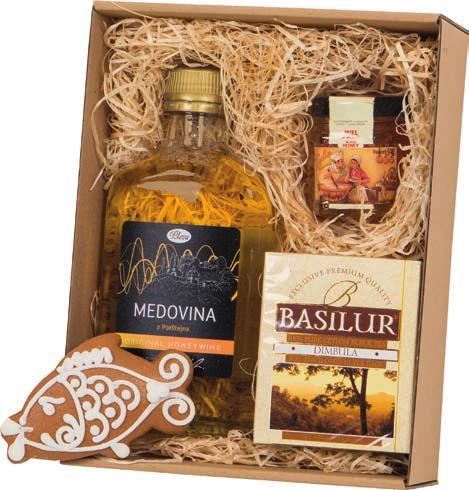 Neobsahuje žádné konzervační látky, barviva a příchutě, 0,2 l Květový med, 50 g Vánoční pardubický zdobený perník, 10 g