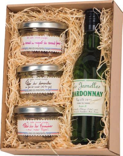 Kč GP 452 228 Kč Les Jamelles Chardonnay, bílé víno z oblasti Languedoc Roussillon, 187 ml Pâté au Magret de Canard Fumé,