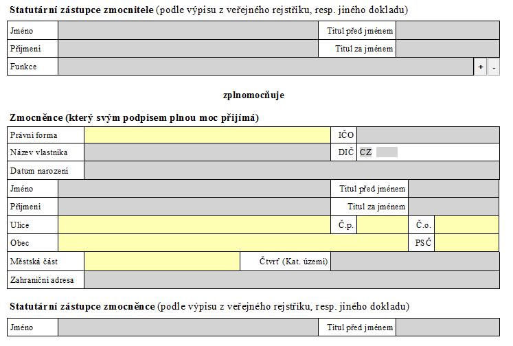 STRANY 7 A 8 FORMULÁŘE Vzor vyplnění údajů Příloha č.