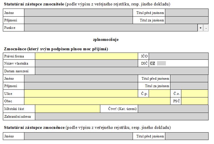 STRANY 7 A 8 FORMULÁŘE Vzor vyplnění údajů Příloha č.