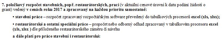 STRANA 14 A 15 FORMULÁŘE Doklady k žádosti - pokračování Každý bod obsahuje