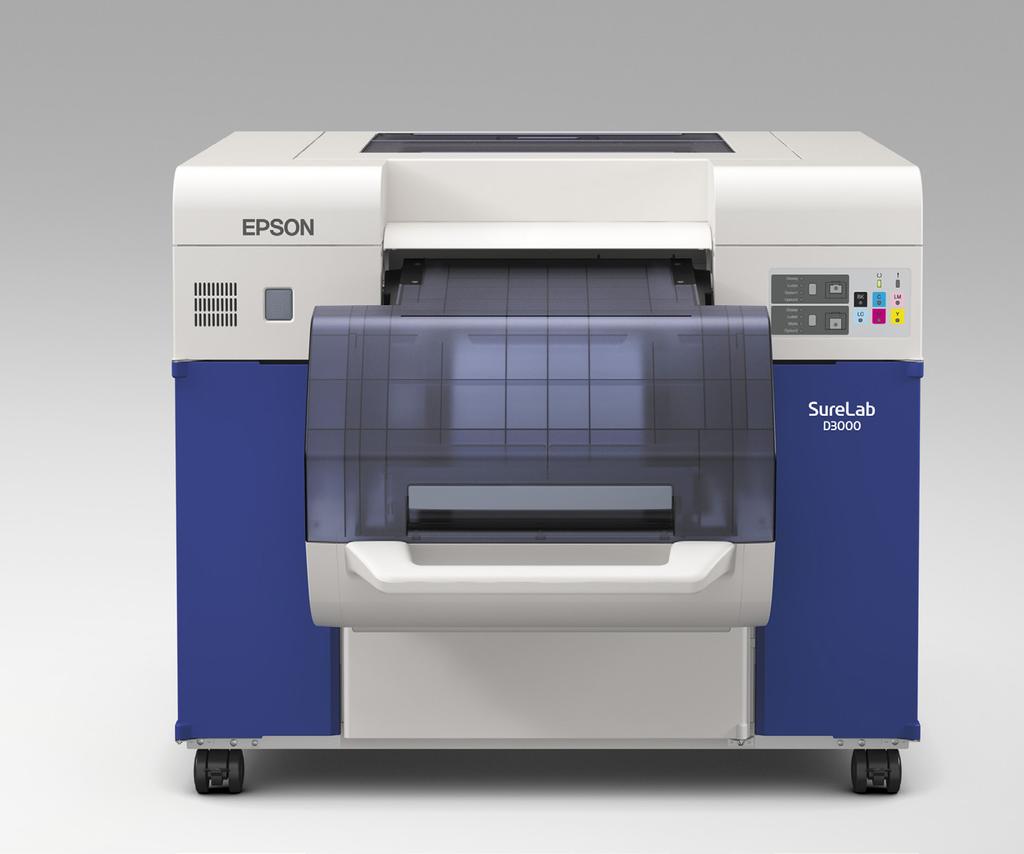 EPSON SureLab D3000 DR Velkokapacitní 6-ti inkoustový minilab pro výrobu fotografií od formátu 9x13 do 30x120 cm archivační inkousty EPSON UltraChrome D6 s kapacitou 700 ml / cartridge dva magazíny