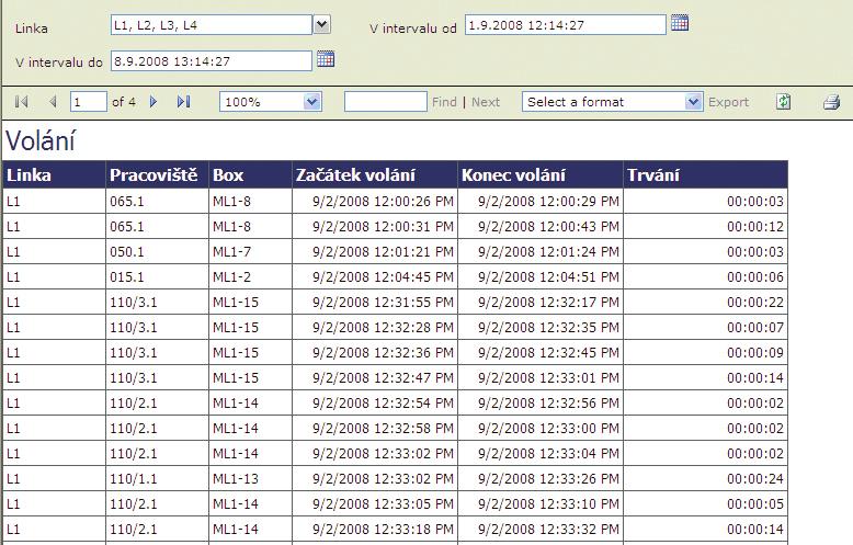 Tento systém slouží k monitoringu a statistickému vyhodnocování událostí na lince a rychlosti reakcí zodpovědných osob.