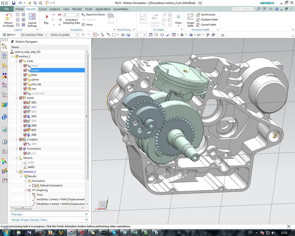 6. Multibody simulace klikového mechanismu a vyvažovacího hřídele V této kapitole je popsáno ověření v kapitole 5. popsaného matematického modelu za použití komerčního software.