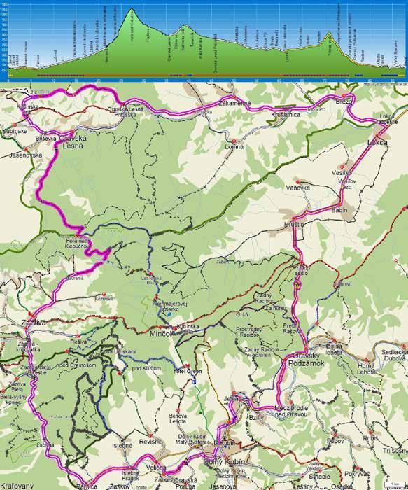 C1. OKOLO ORAVSKEJ MAGURY Kemp Tília Gäceľ Oravská Poruba Veličná Istebné Párnica Zázrivá (ústredie) Havrania (Zázrivá) cyklokrižovatka Hoľa nad Klobučnou Oravská Lesná (centrum) Kubínska (O.