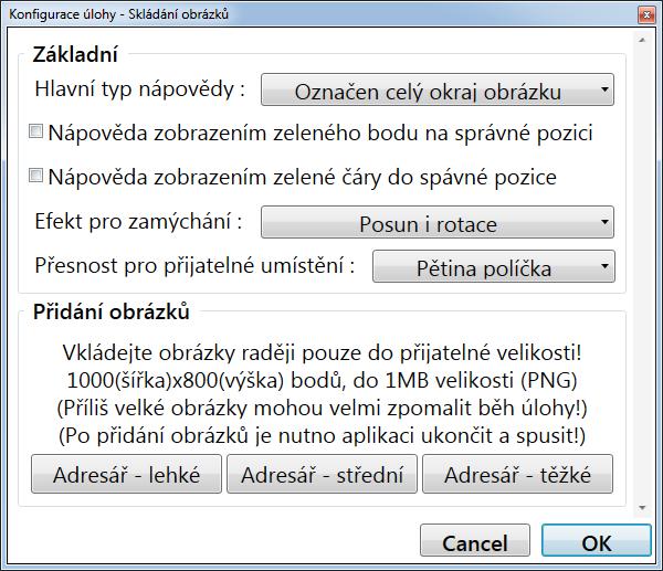 Nápověda může mít tedy několik úrovní: - Označení pouze rohových políček obrázku (políčka s černým pruhem patří do rohů). - Označení celého okraje obrázku (políčka s černým pruhem patří na okraj).