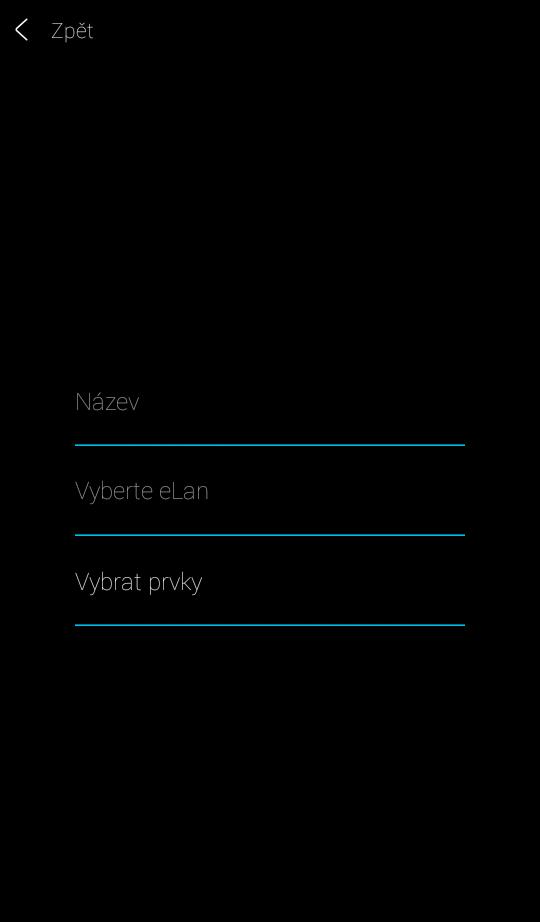 Název plánu zadejte libovolný název (s diakritikou) Vyberte elan stiskem na toto pole se zobrazí IP adresy aktivních elan-rf, kde si vyberete požadovaný elan-rf.