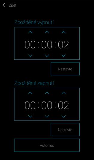 Ostatní spínací prvky U spínačů můžete nastavit dvě funkce - Zpožděné zapnutí nebo Zpoždění vypnutí.