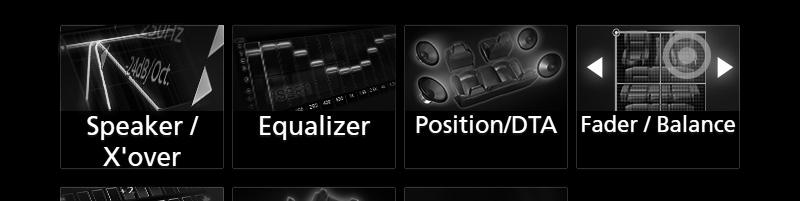 Nastavení reproduktorů/x over 1 Stiskněte tlačítko [MENU]. hhobjeví se vyskakovací menu. 2 Klepněte na [Audio]. hhobjeví se obrazovka Audio.