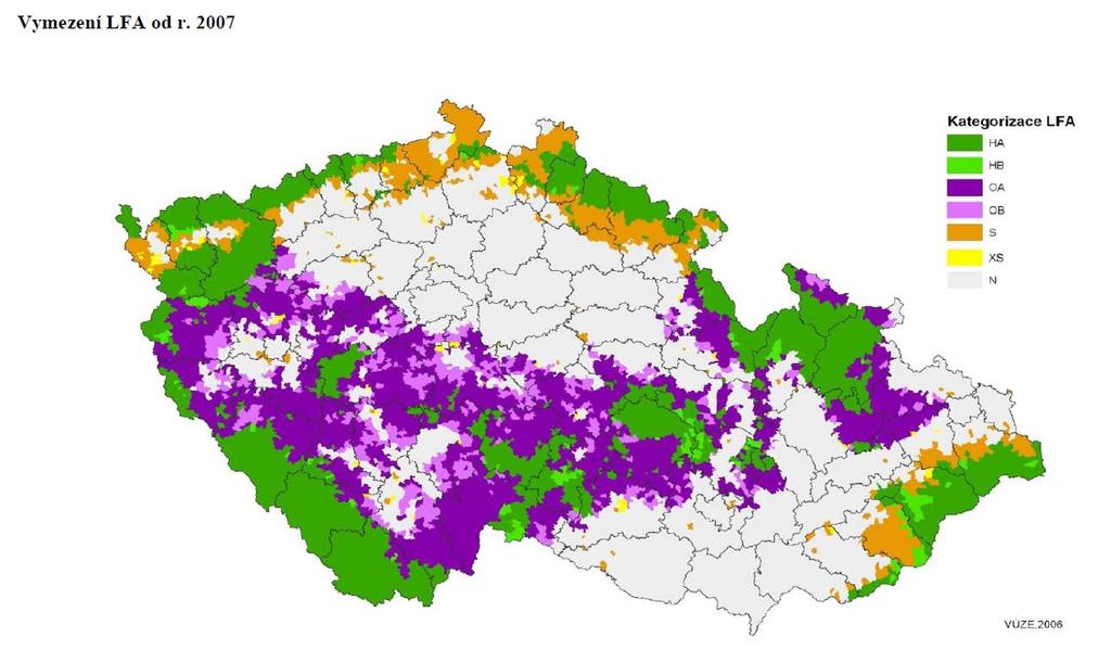 Platby LFA I Smyslem plateb LFA je finanční vyrovnání méně výhodných podmínek k hospodaření v příslušných územích, kde není možné objektivně dosáhnout srovnatelných výnosů s produkčními lokalitami.